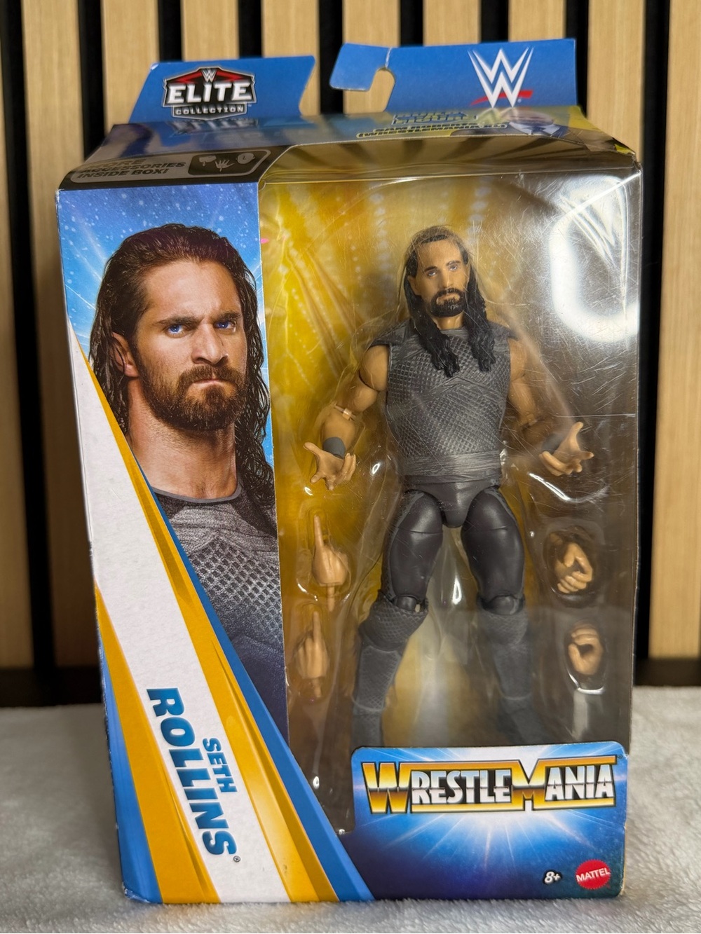 WWE Seth Rollins Action Figure - Black, Gray, Yellow Accents